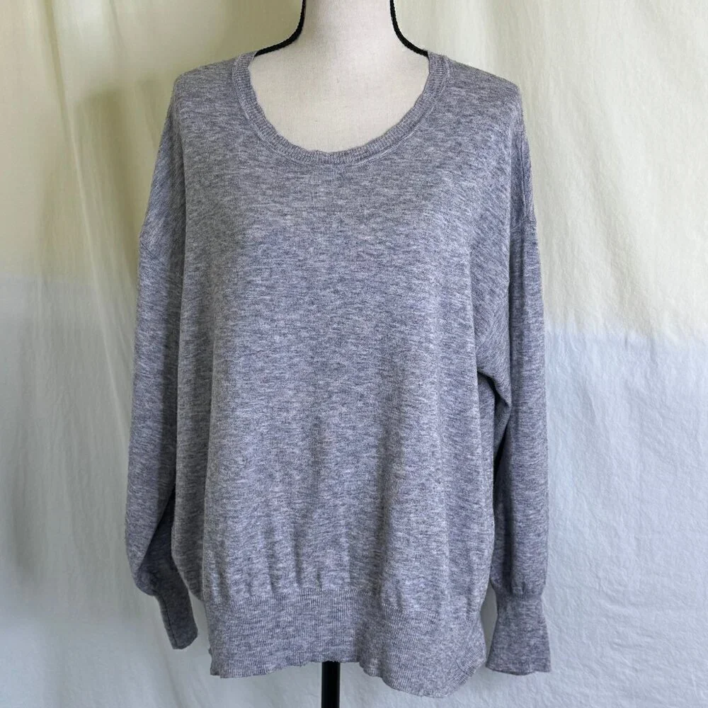 Ella Moss Women's Puff Sleeve Lightweight Gray Sweater Juniors Size XXL  * - Picture 2 of 9